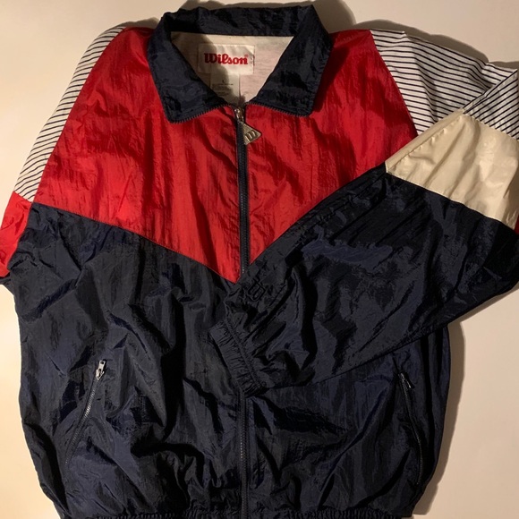 Vintage Wilson Windbreaker Full Zip Metal Zipper L - Picture 4 of 6
